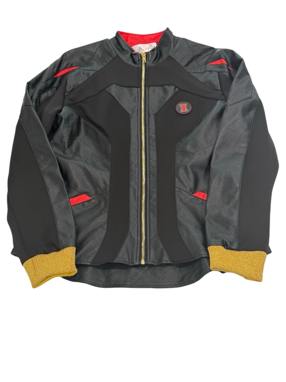 Disney Marvel Womens Black Widow Faux Leather Jacket Size Large New Avengers